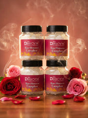 DHICAM Rose Bhimseni Camphor | 100% Natural | Floral Pooja Fragrance | Zero Synthetic