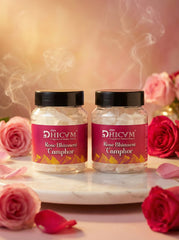 DHICAM Rose Bhimseni Camphor | 100% Natural | Floral Pooja Fragrance | Zero Synthetic