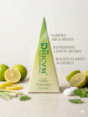 DHICAM Aroma Pyramid – Lemon | Bhimseni Camphor Car & Room Freshener | 100% Natural | Zero Synthetic
