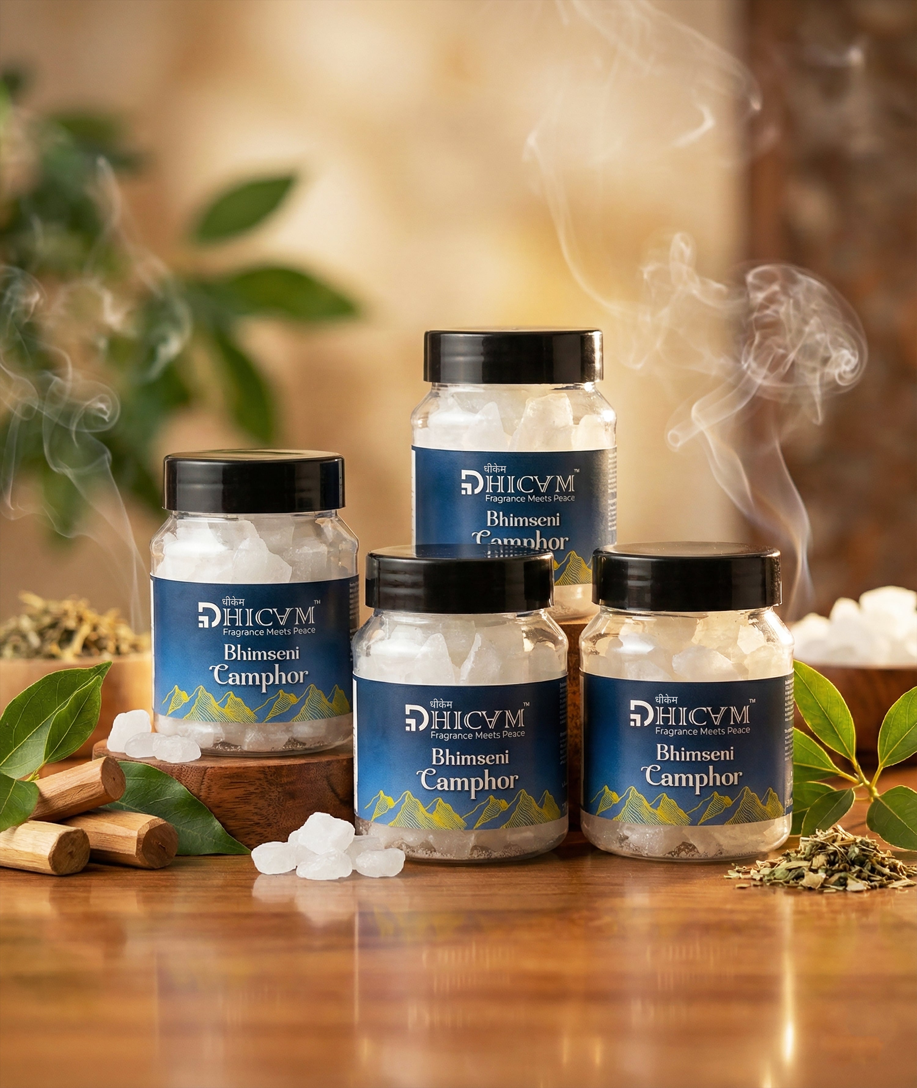DHICAM Pure Bhimseni Camphor | 100% Natural | Pooja, Aarti & Aromatherapy | Zero Synthetic