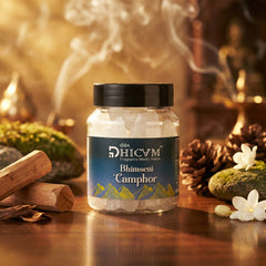 DHICAM Pure Bhimseni Camphor | 100% Natural | Pooja, Aarti & Aromatherapy | Zero Synthetic