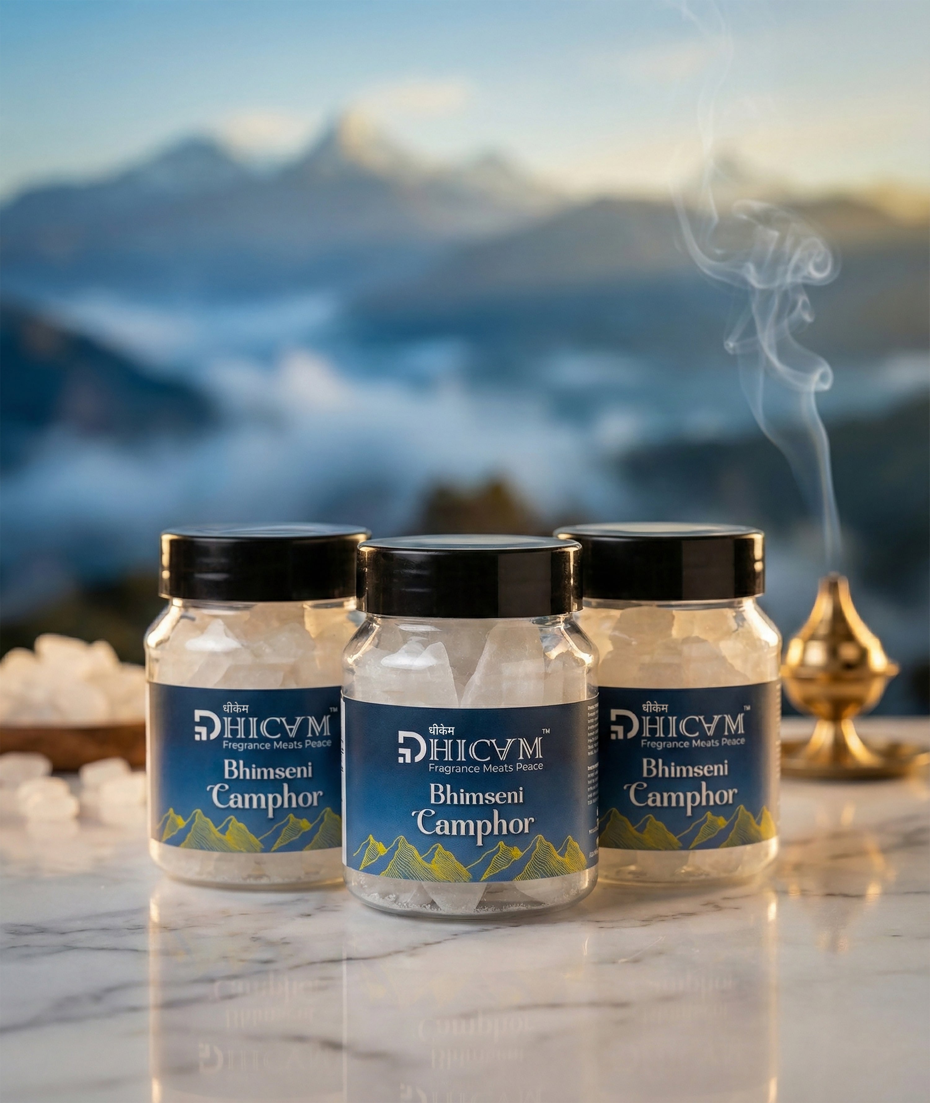 DHICAM Pure Bhimseni Camphor | 100% Natural | Pooja, Aarti & Aromatherapy | Zero Synthetic