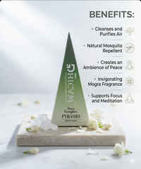 DHICAM Aroma Pyramid – Mogra | Bhimseni Camphor Car & Room Freshener | 100% Natural | Zero Synthetic