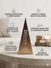 DHICAM Aroma Pyramid – Oud | Bhimseni Camphor Car & Room Freshener | 100% Natural | Zero Synthetic