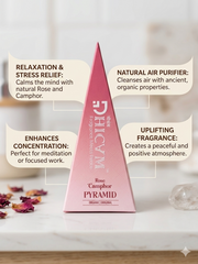 DHICAM Aroma Pyramid – Rose | Bhimseni Camphor Car & Room Freshener | 100% Natural | Zero Synthetic